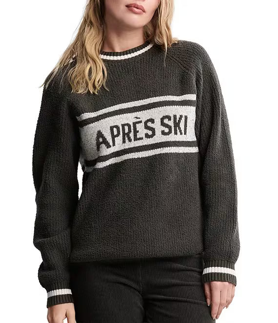 Cozychic Cotton Apres Pullover - Dark Moss Cream