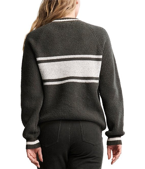 Cozychic Cotton Apres Pullover - Dark Moss Cream