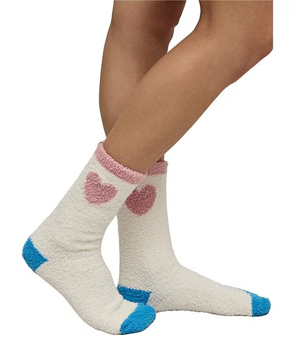 CC Color Block Heart Sock- Cream Multi