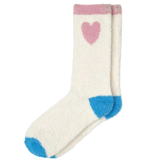 CC Color Block Heart Sock- Cream Multi