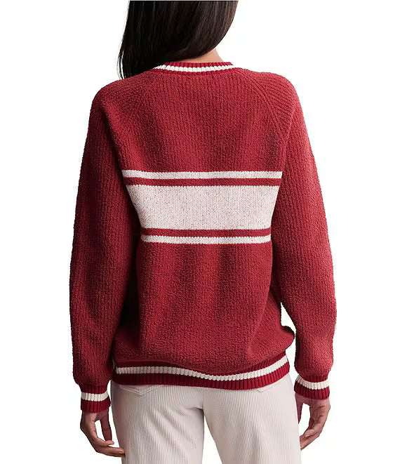 Cozychic Cotton Apres Pullover - Crimson Cream
