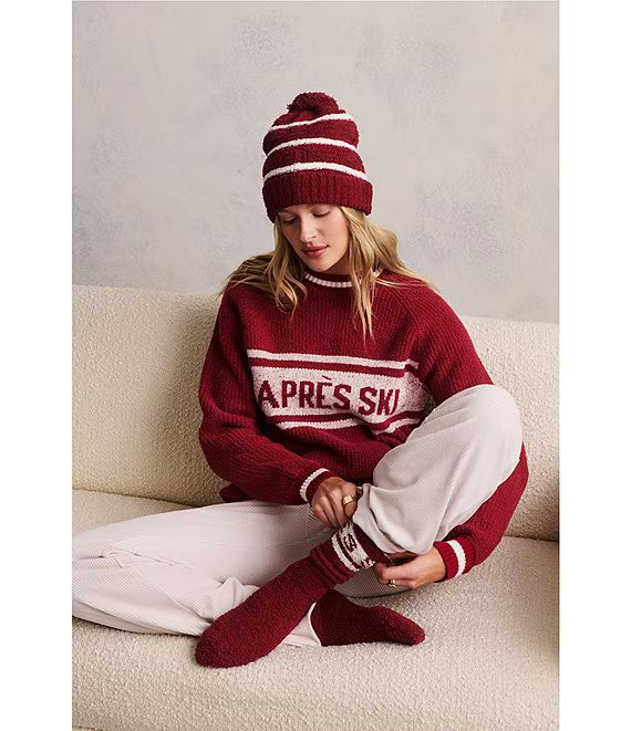 Cozychic Cotton Apres Pullover - Crimson Cream