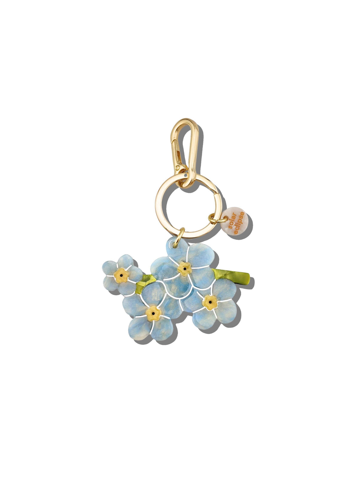 Hand-painted Forget-Me-Not Bag Charm + Keychain | Eco-Friendly