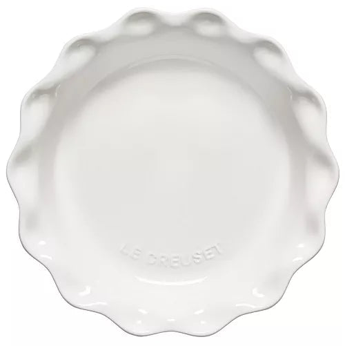 Fluted Pie Dish - White