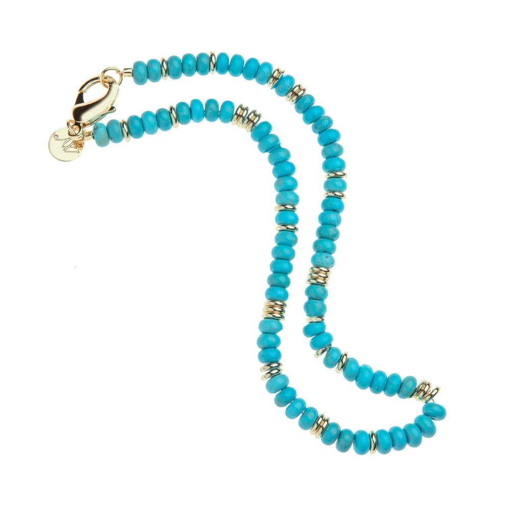 Gumdrop Beaded Necklace in Turquoise