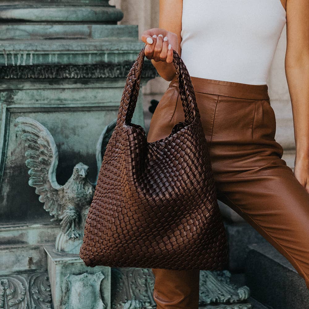 Johanna Espresso L Recycled Vegan Shoulder Bag