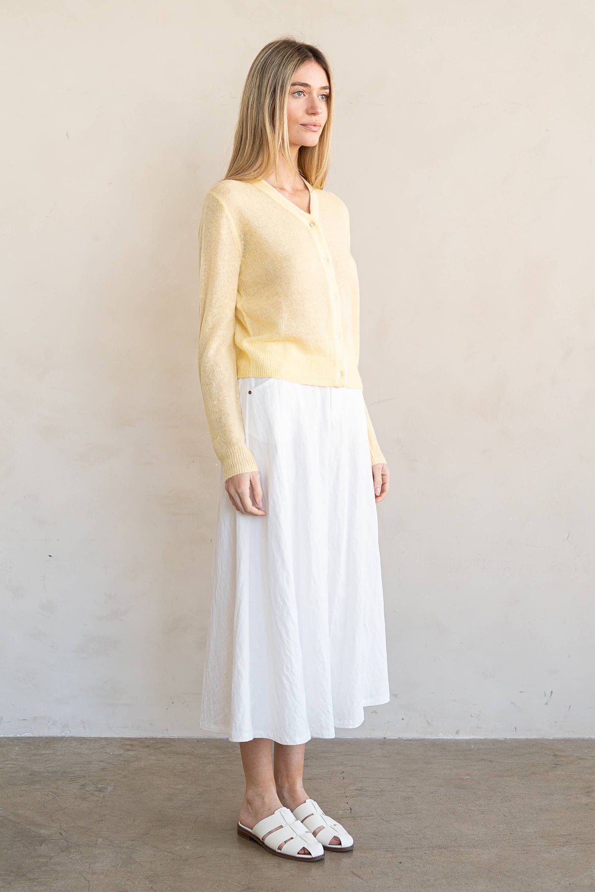 CONTRAST PIPED FINE GAUGE CARDIGAN
