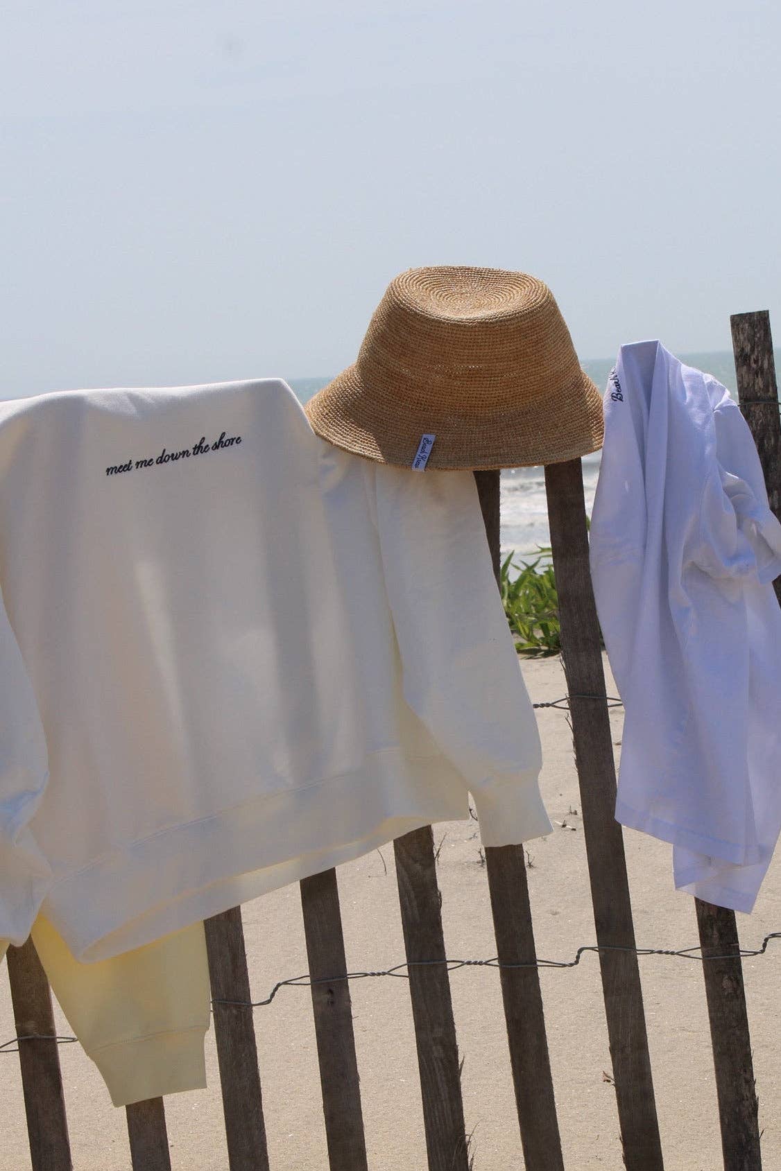 MEET ME DOWN THE SHORE TERRY CREWNECK - SALT