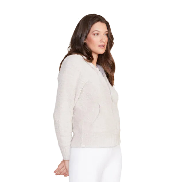CC Relaxed Zip-Up Hoodie - Stone