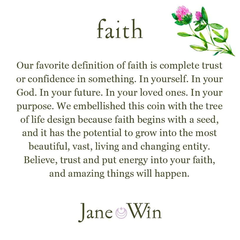 FAITH Petite Embellished Coin (16"-18") - Classic Rolo Chain