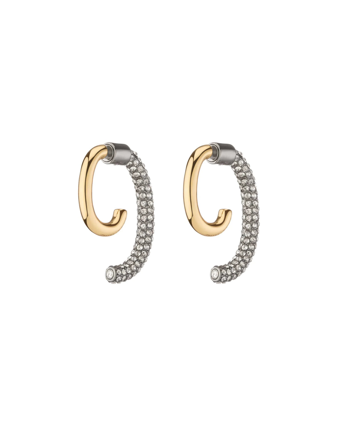 Pavé Luna Earrings Gold