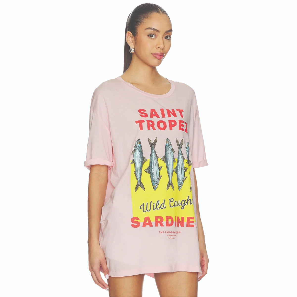 Saint Tropez Sardines - Oversized Tee - Blush Pink
