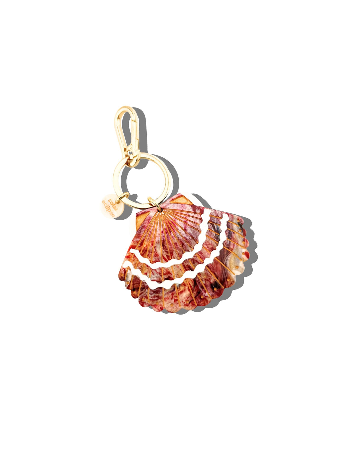 Hand-painted Seashell Bag Charm + Keychain | Eco-Friendly