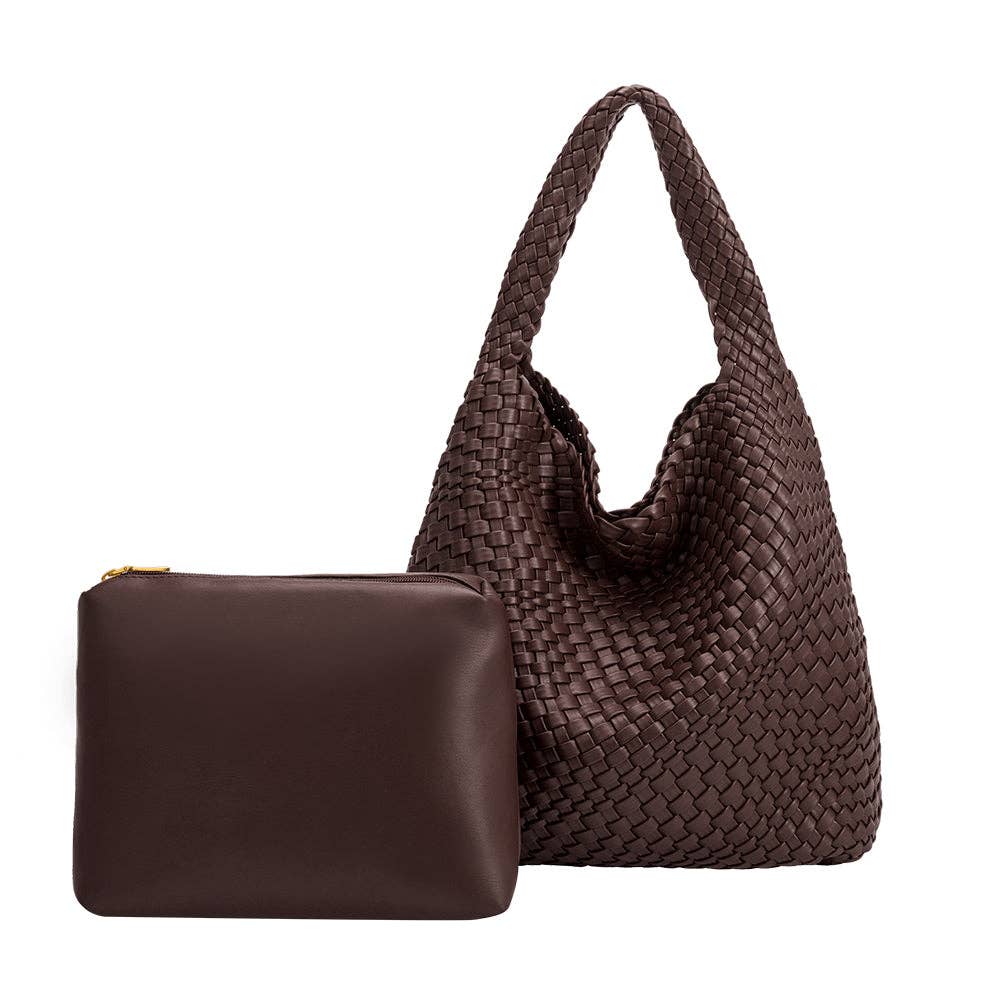 Johanna Espresso L Recycled Vegan Shoulder Bag