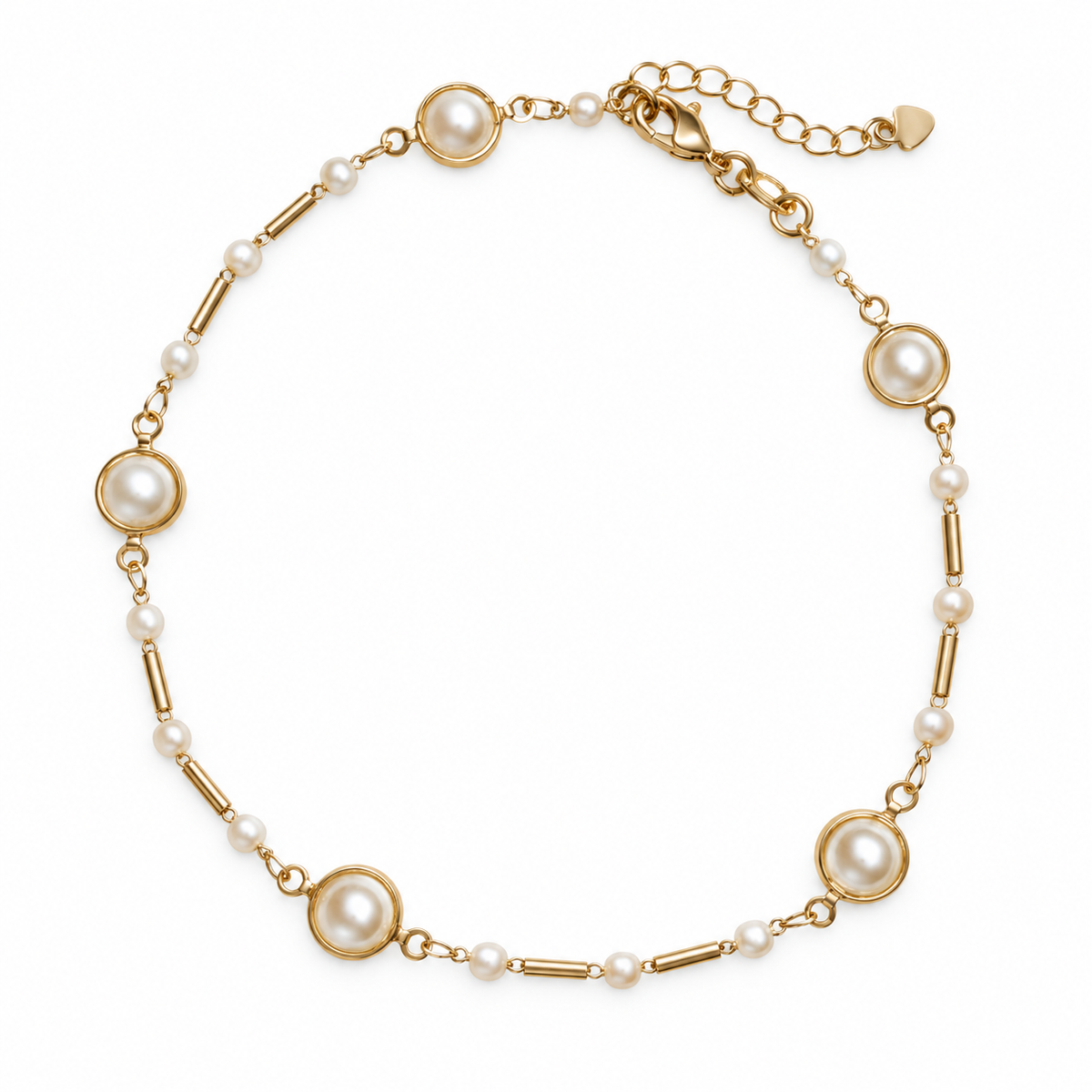 PLA-1738/11 Anklet - Brazilian, 18k Gold Plated Nickel Free Hypoallergenic Jewelry