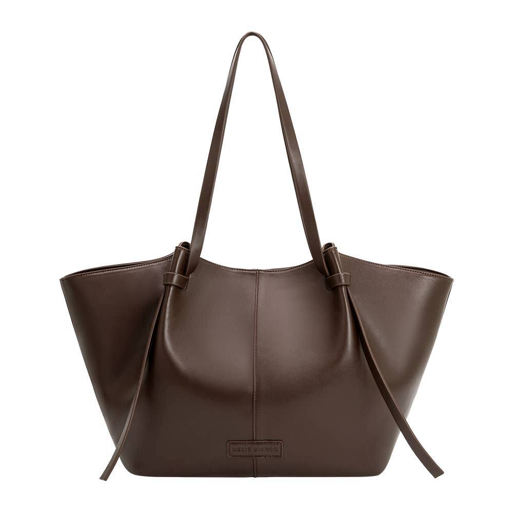 Imelda Espresso Recycled Vegan Leather Tote Bag