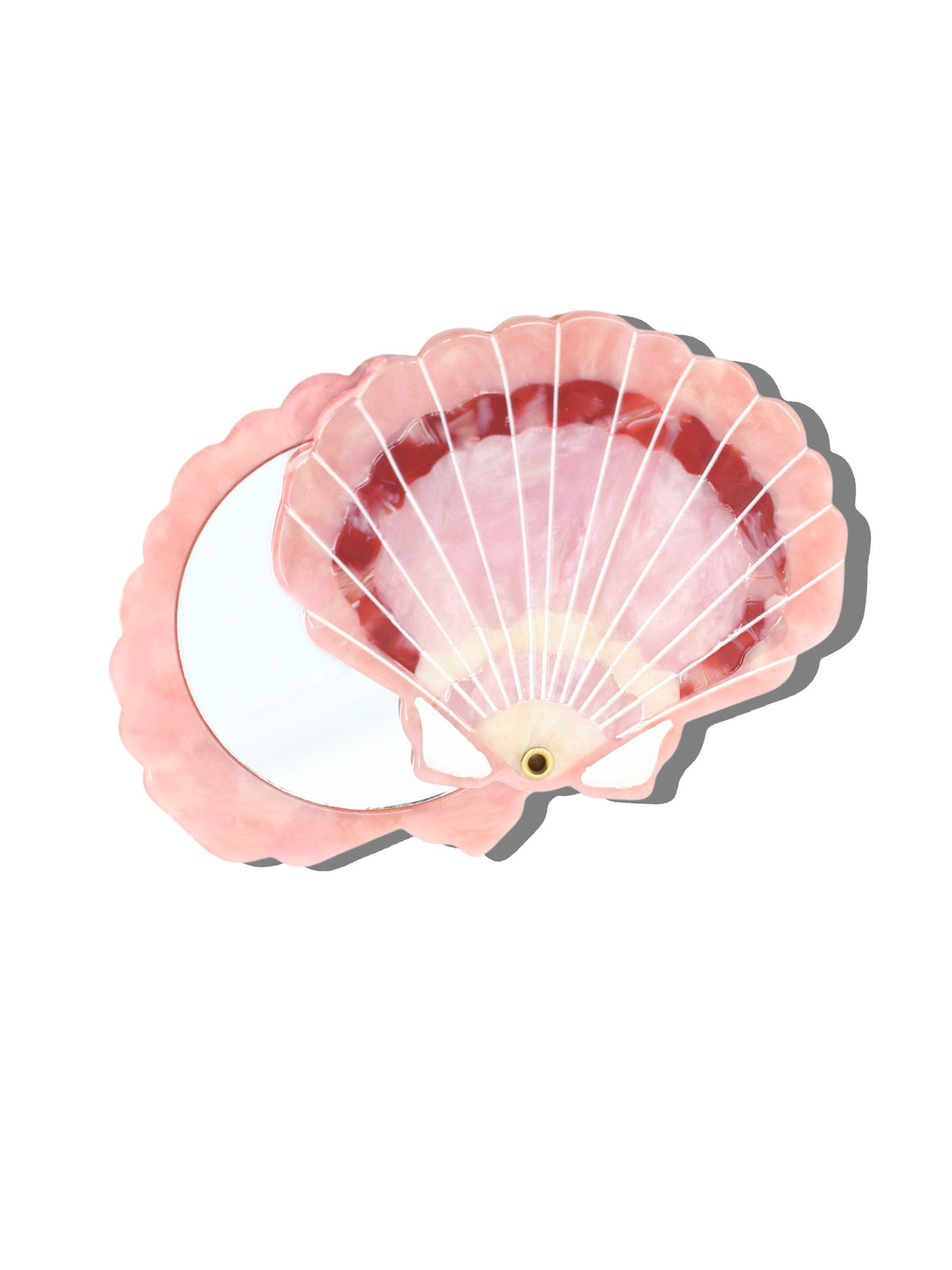 Hand-painted Sunset Seashell Compact Mirror | Eco-Friendly