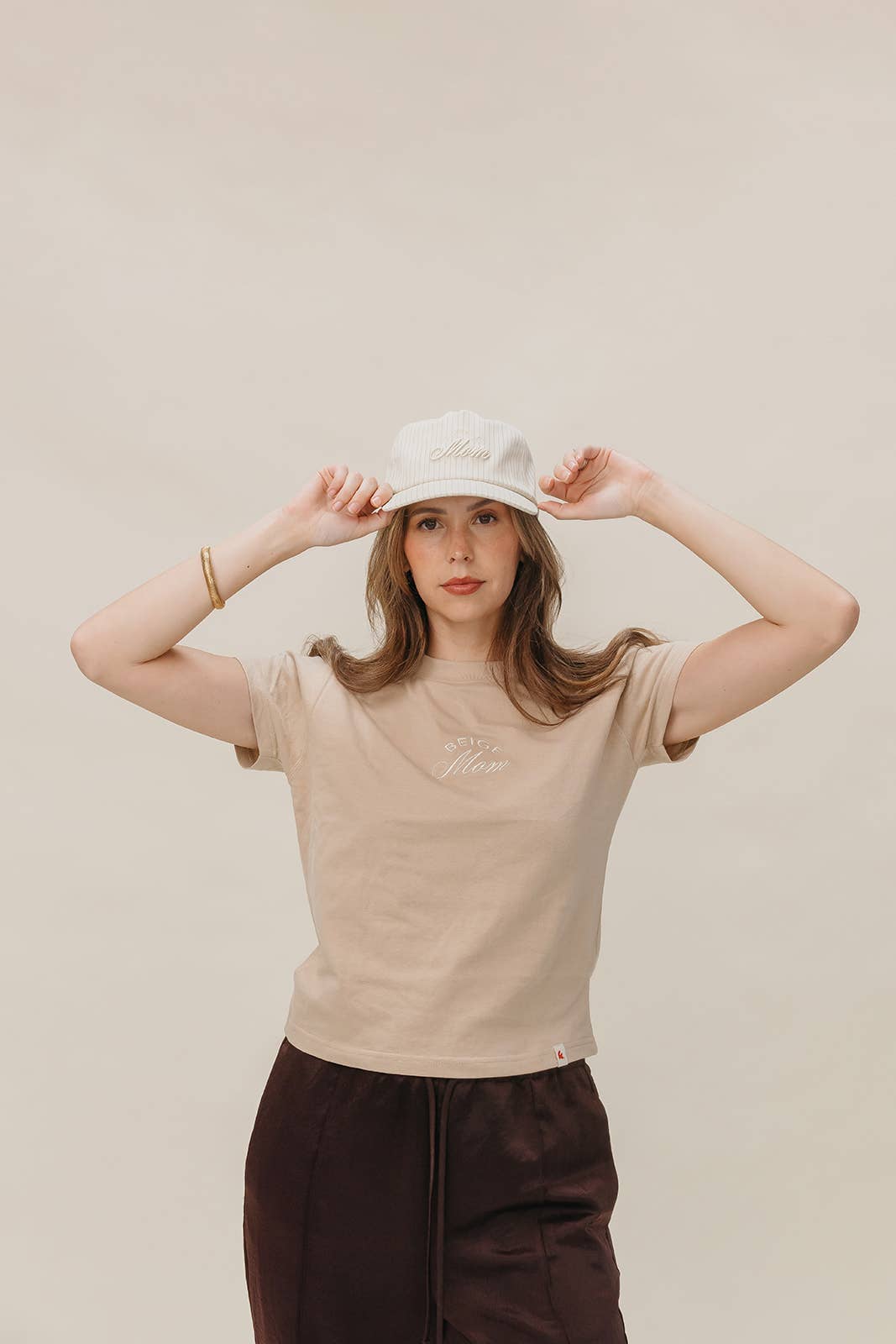 BEIGE MOM BASEBALL CAP