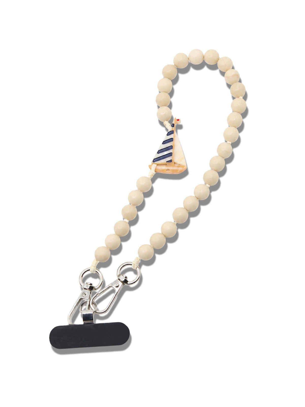 Hand-painted Sailboat Gemstone Bracelet Phone Chain