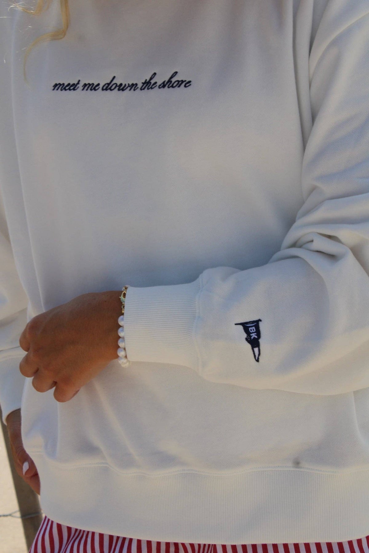 MEET ME DOWN THE SHORE TERRY CREWNECK - SALT