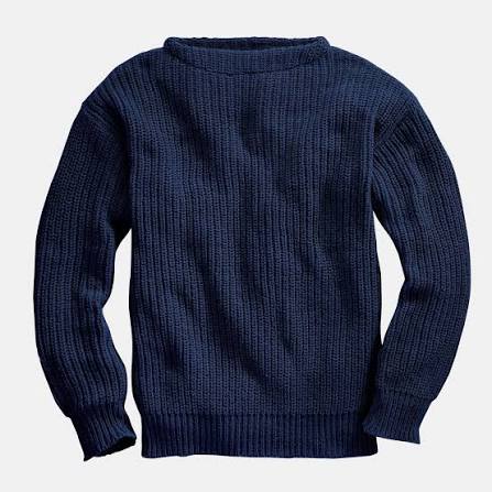 Newport Shaker Boatneck Pullover - Navy