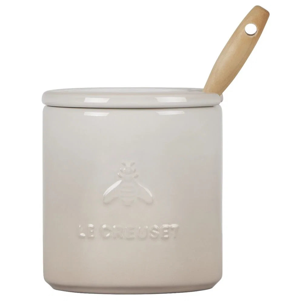 Signature Honey Pot With Dipper 14oz - Meringue
