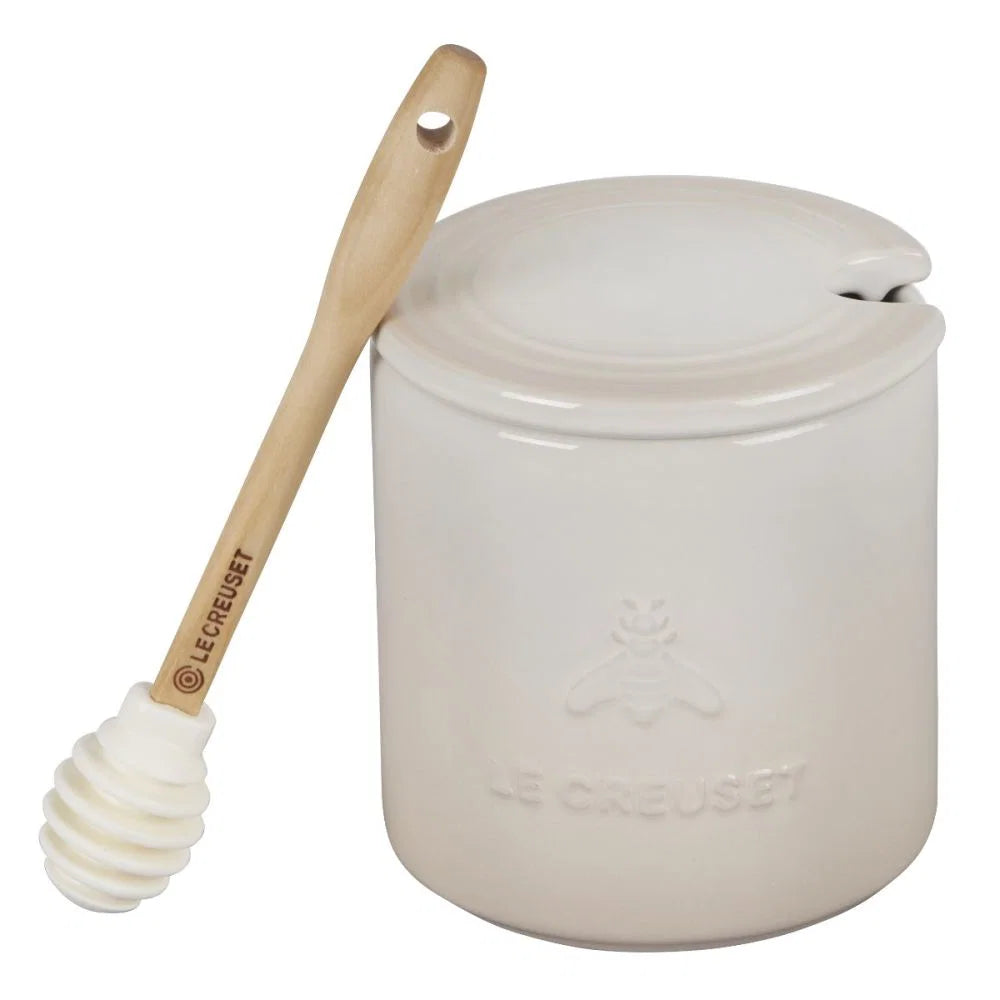 Signature Honey Pot With Dipper 14oz - Meringue