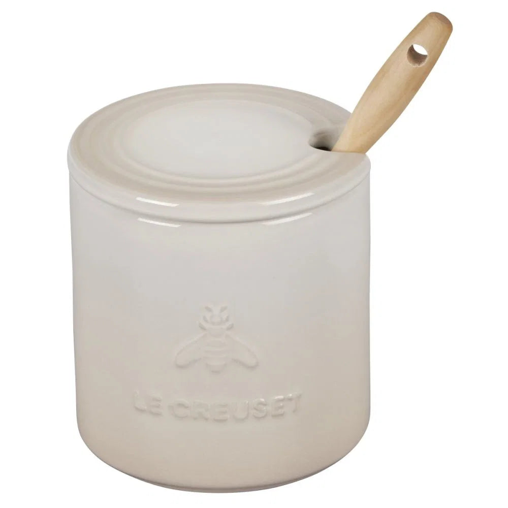 Signature Honey Pot With Dipper 14oz - Meringue