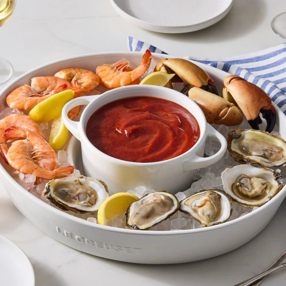 Oval Chip and Dip Platter 13in - White