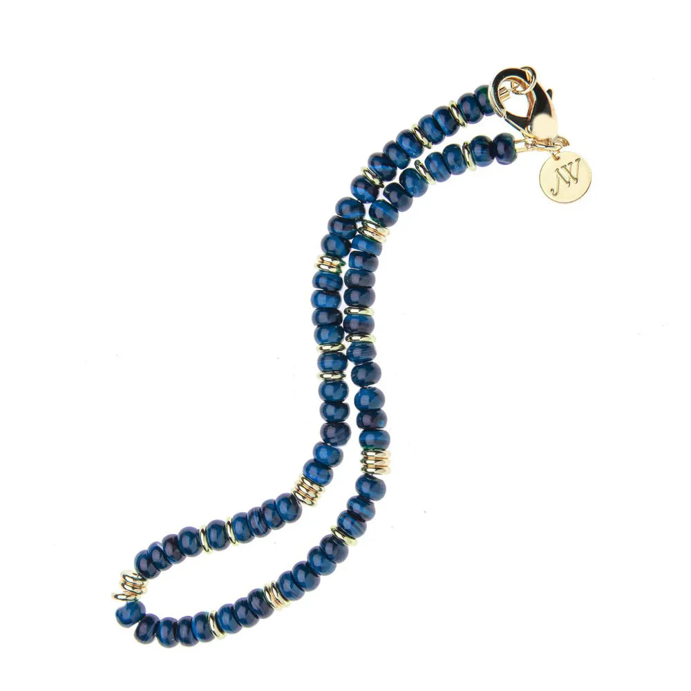 Gumdrop Beaded Necklace in Lapis
