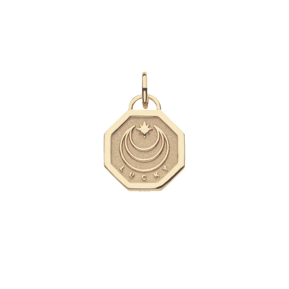 LUCKY Petite Embellished Coin (16"-18") Classic Rolo Chain