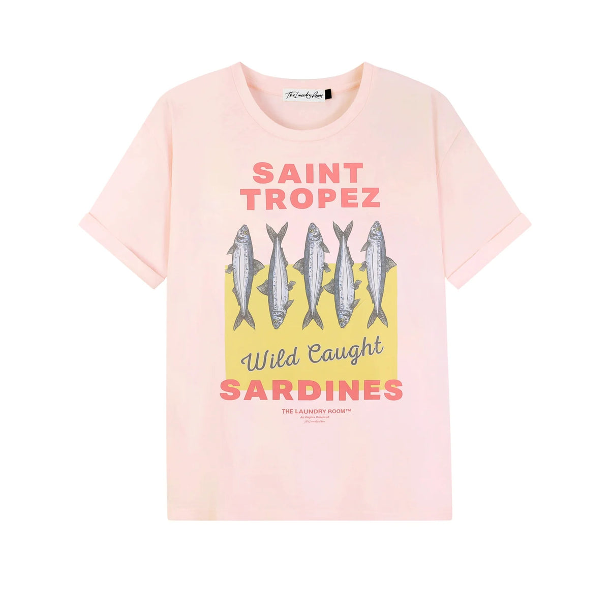 Saint Tropez Sardines - Oversized Tee - Blush Pink