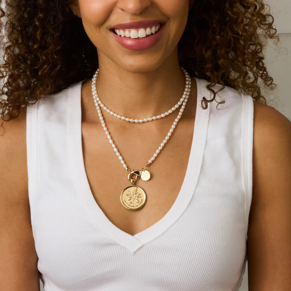 Double Wrap Rice Pearl Necklace in White