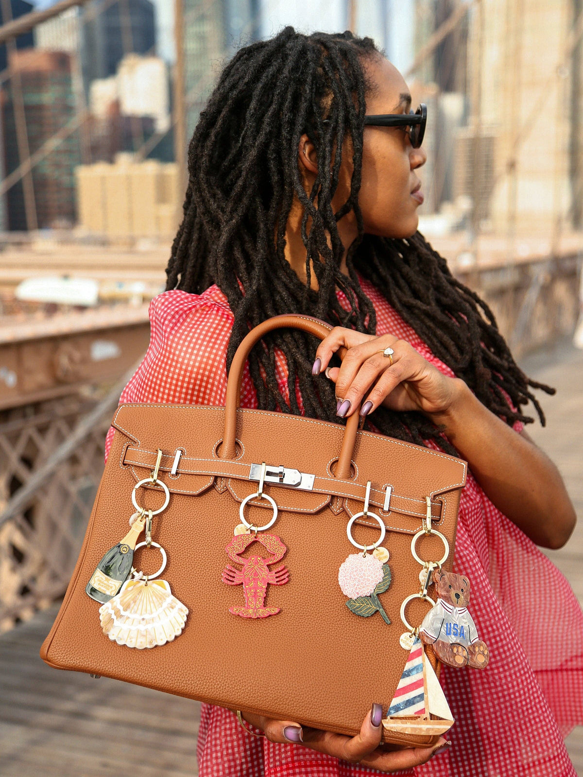 Hand-painted Lobster Bag Charm + Keychain | Eco-Friendly