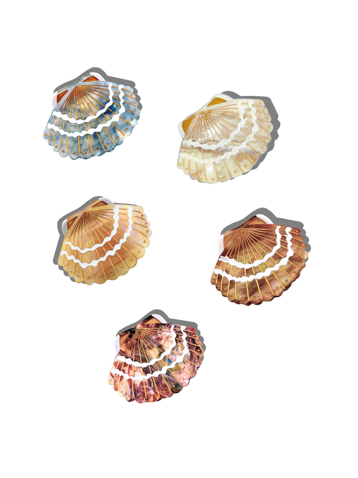 Hand-painted Mini Seashell Claw Hair Clip | Eco-Friendly