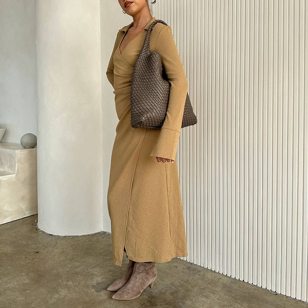 Johanna Espresso L Recycled Vegan Shoulder Bag