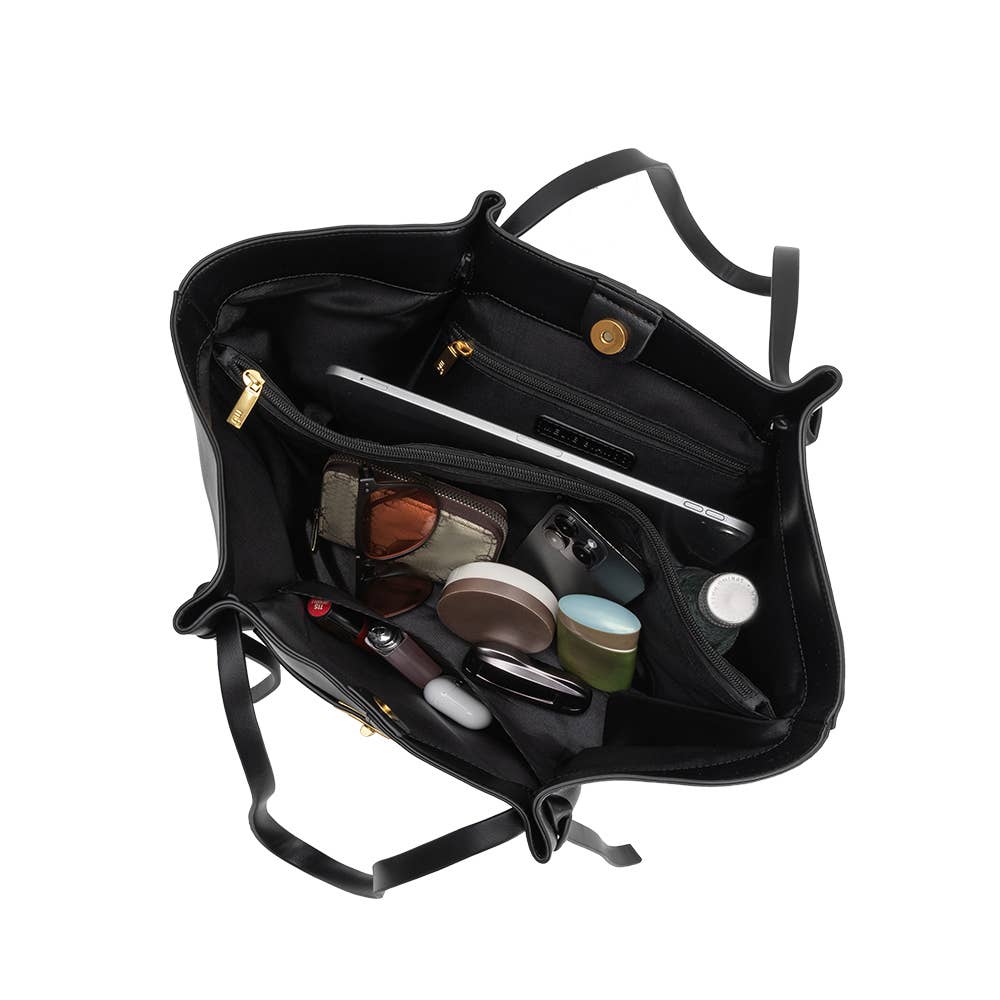 Imelda Espresso Recycled Vegan Leather Tote Bag