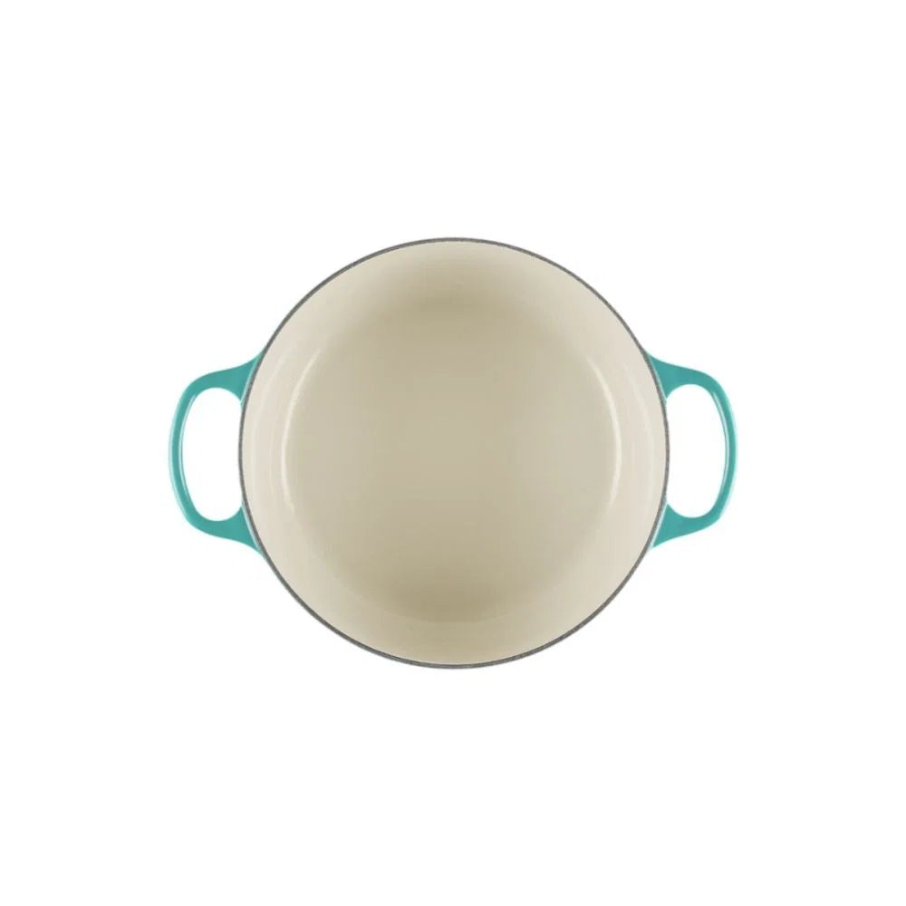 Signature Round Dutch Oven 5.5Qt - Bleu Riviera - Signature Light Gold