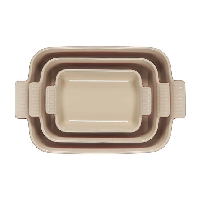 Set Of 3 Heritage Rectangular Dishes - Cerise